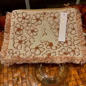 Beautifully Beaded Monogrammed “A” Clutch Bag